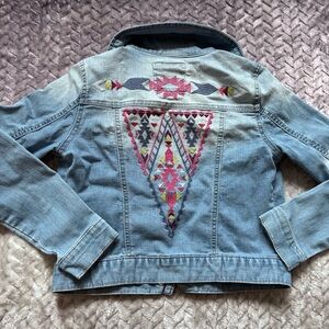 Girls Southwestern Boho Jean Jacket from Mudd Size 12